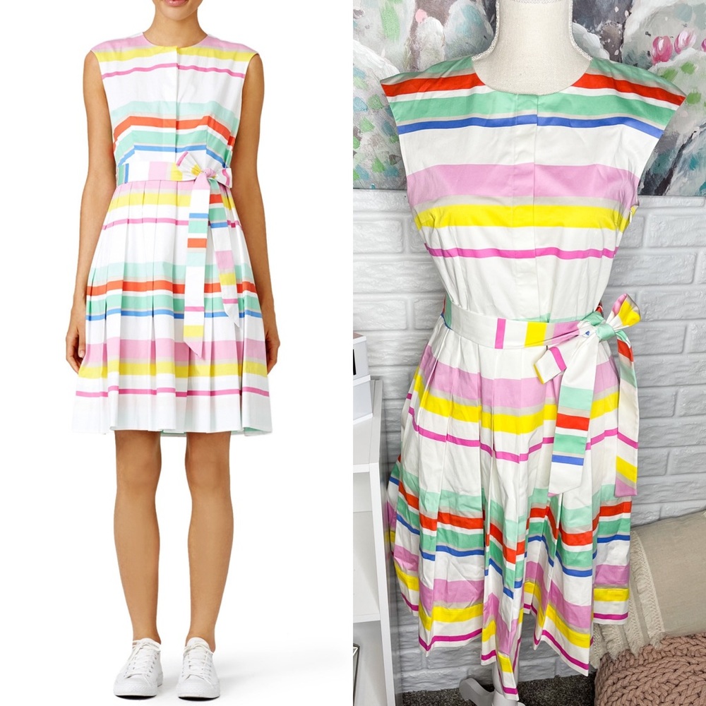 Kate Spade Multi Cape Stripe Shirt Dress Size 8